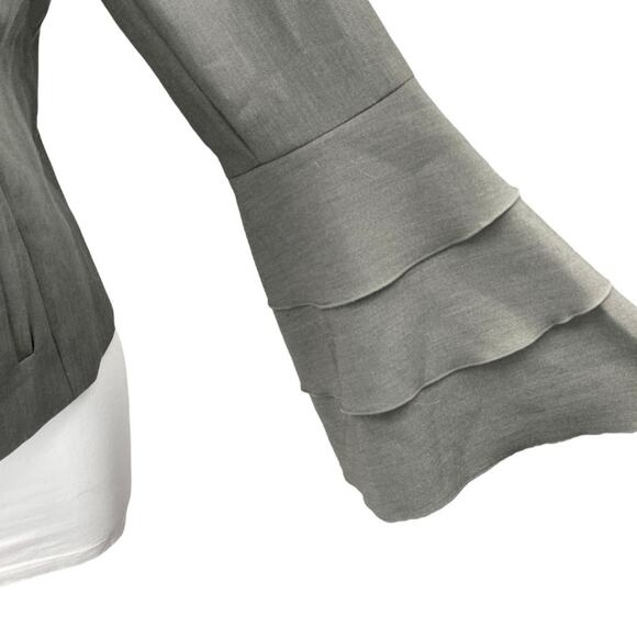 NEW Banana Republic Gray Bell Long Sleeve Zip Up Blazer Coat Jacket Size 10 - Picture 3 of 5